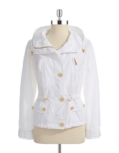 michael kors women's white jacket|michael kors anorak jacket women.